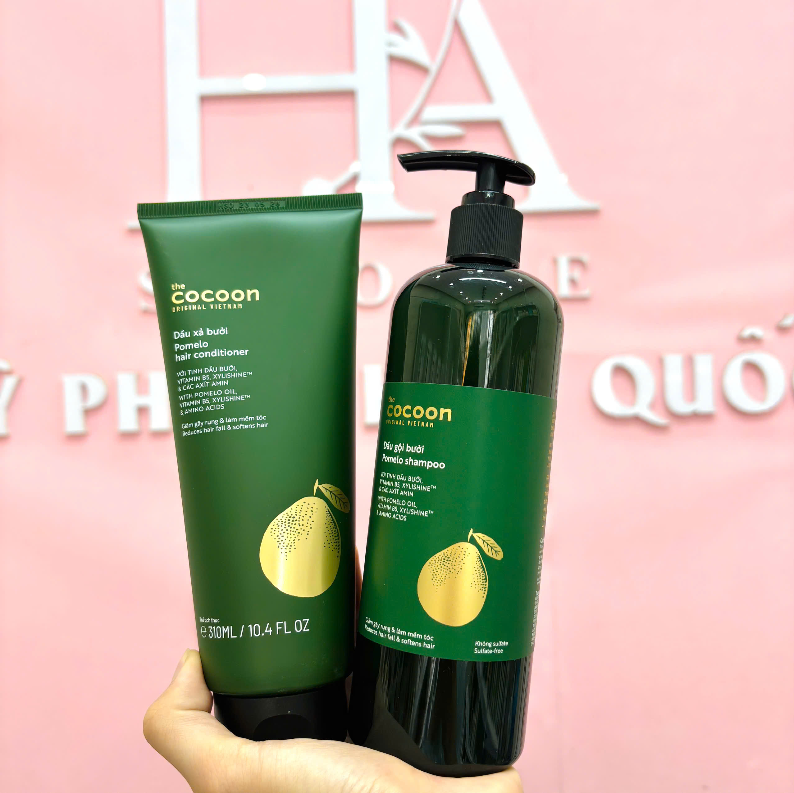 Bộ Gội Xả Bưởi Cocoon Sạch Gàu Giảm Gãy Rụng Kích Thích Mọc Tóc COCOON Chiết Xuất Bưởi