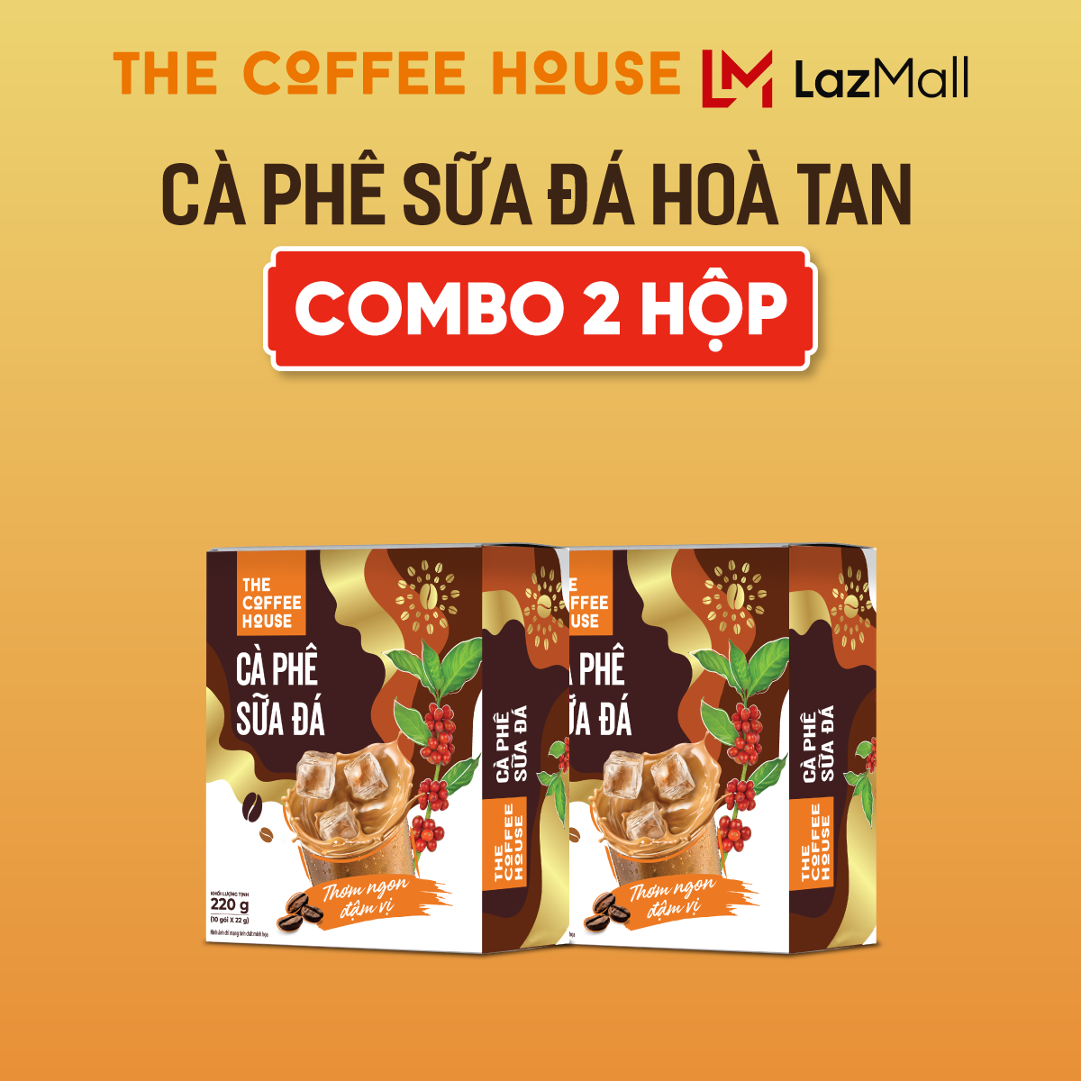 COMBO 2 The Coffee House cà phê sữa đá hoà tan (Hộp 10 gói x 22g)