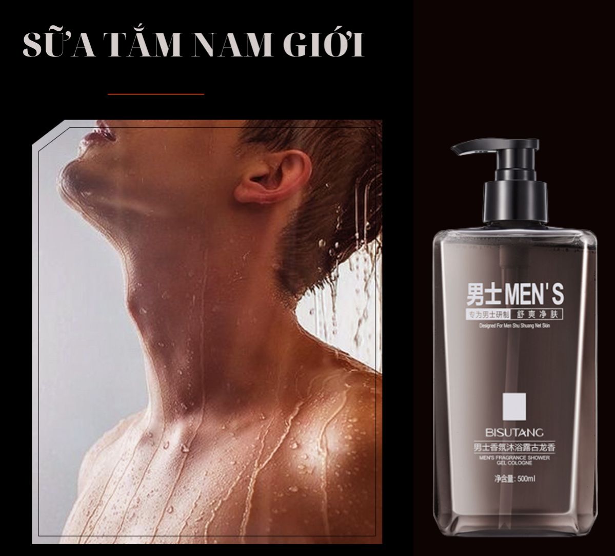 Sữa tắm nam giới lưu hương nước hoa, giúp thơm mát khử mùi hôi cả ngày