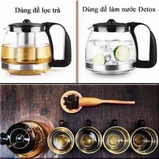 BỘ BÌNH LỌC TRÀ THỦY TINH CHỊU NHIỆT 4 CỐC