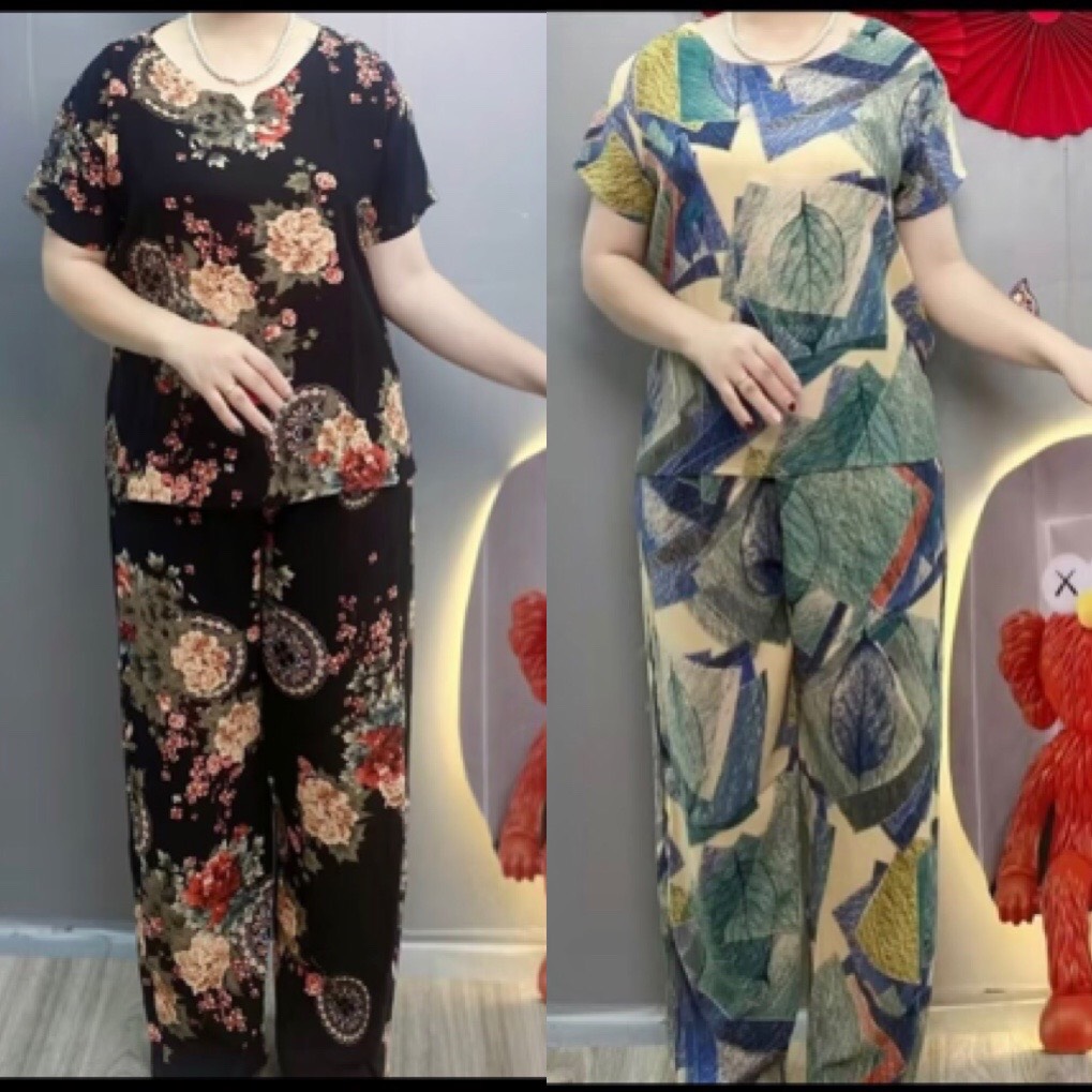HOÀN TIỀN 15% - Bộ Cát Lụa Hàng Châu Trung Niên Cao Cấp Set Lụa Hàng Châu Mặc Ở Nhà