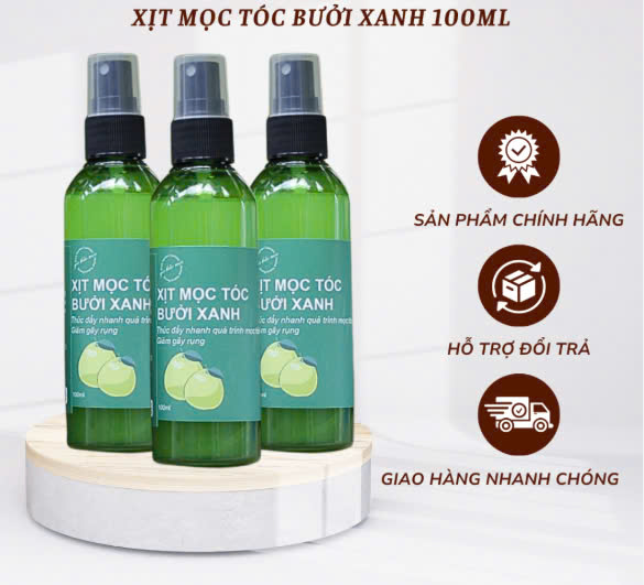 Combo 3 Chai Tinh dầu Bưởi Xanh ngăn rụng tóc và kích thích mọc tóc - Xịt bưởi, xịt mọc tóc bưởi xanh
