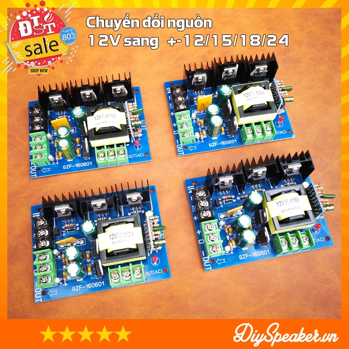 Mạch biến nguồn đơn 12V thành nguồn đôi +-12V / +-15V / +-18V/ +-24V