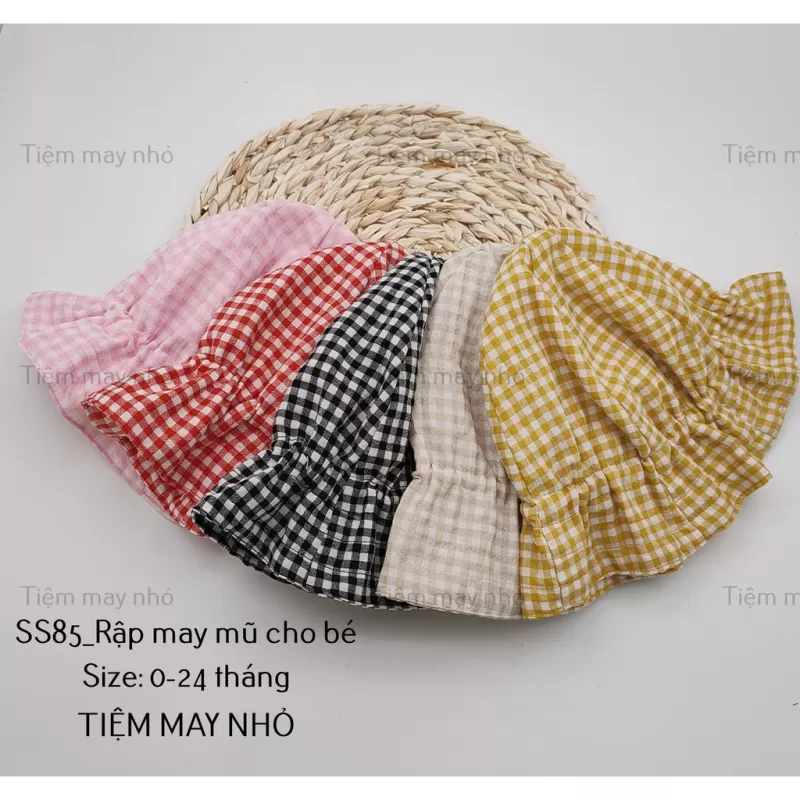 SS85_Rập may mũ 6 mảnh cho bé