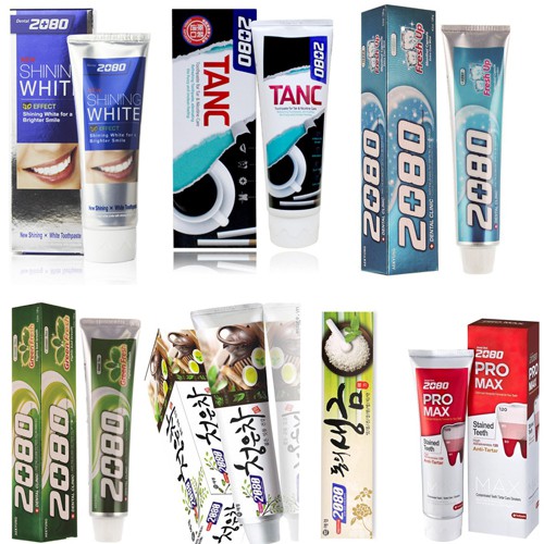 Tổng hợp kem đánh răng trắng răng thích hợp cho mọi loại răng 2080 Hàn Quốc 100g