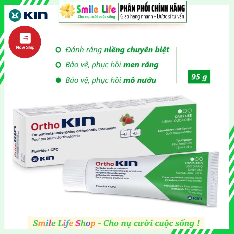 SMILE LIFE | Kem Đánh Răng Niềng - OrthoKIN ® 95g - Cho Người Niềng Răng