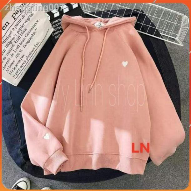 Áo hoodie unisex ❤FREESHIP❤áo nỉ bông in hình tim tay ngực