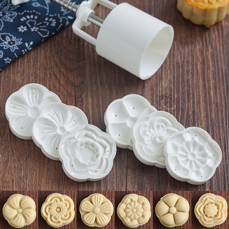Set 6 Khuôn Làm Bánh Trung Thu / Mặt Trăng / Bánh Trung Thu 3d 50g
