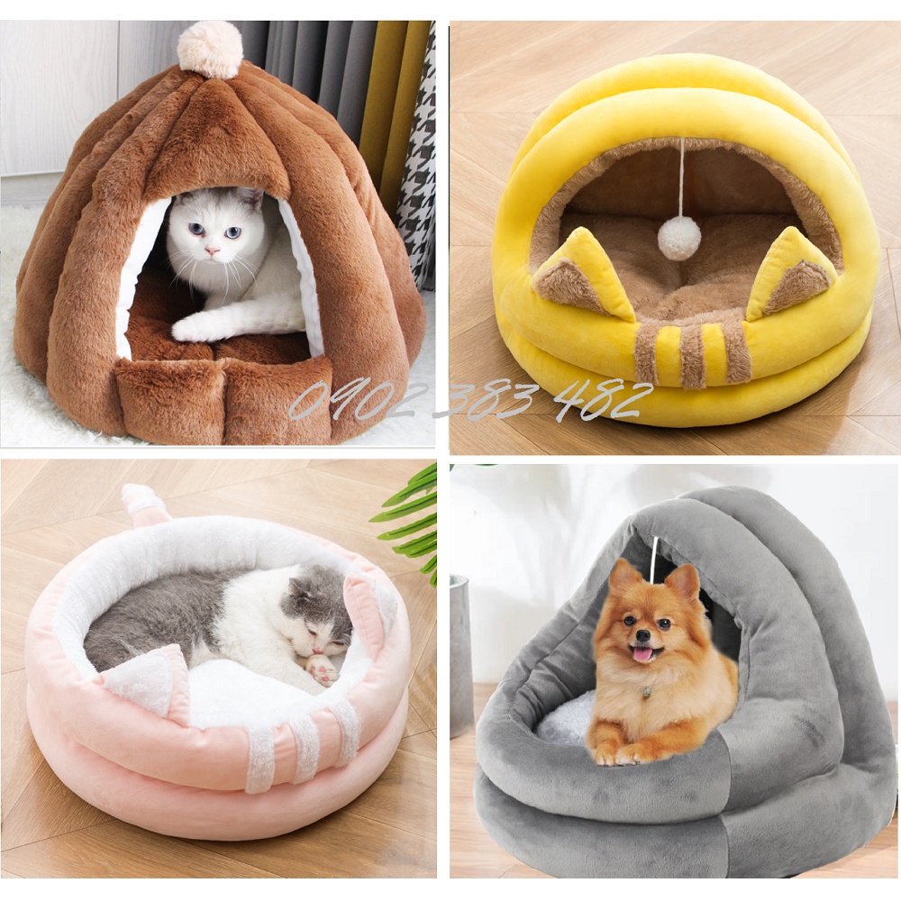 Ổ Nệm Nhà Lồng Bằng Bông Siêu Êm Cho Thú Cưng Ngu Ngon