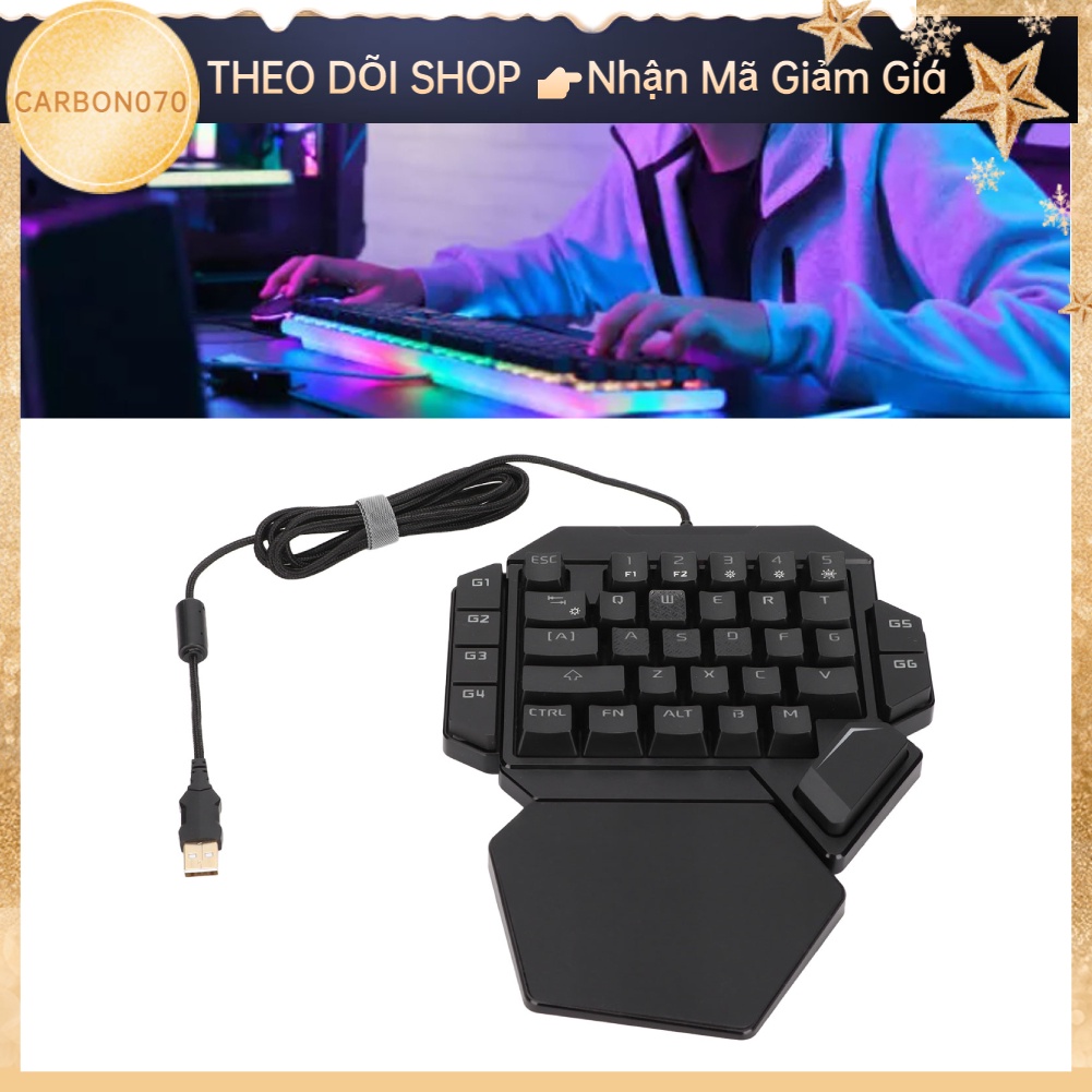 Bàn phím giả cơ 1 tay chơi game K50 35 phím đèn RGB có thể lập trình tiện dụng cho PC/ laptop/ điện thoại