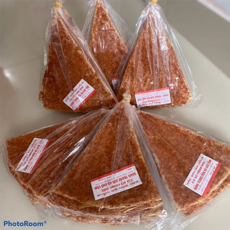 Bánh tráng dừa nướng bò khô