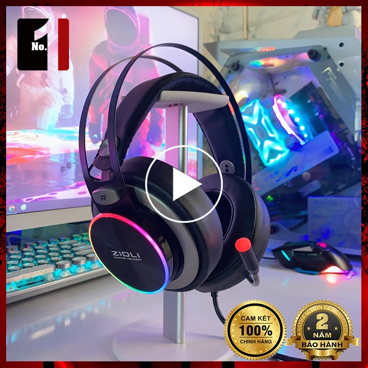 Tai Nghe Chụp Tai Gaming Có Dây Máy Tính ZIDLI ZH20 Led RGB Tai Nghe Headphone Vi Tính Laptop Chơi Game Có Mic
