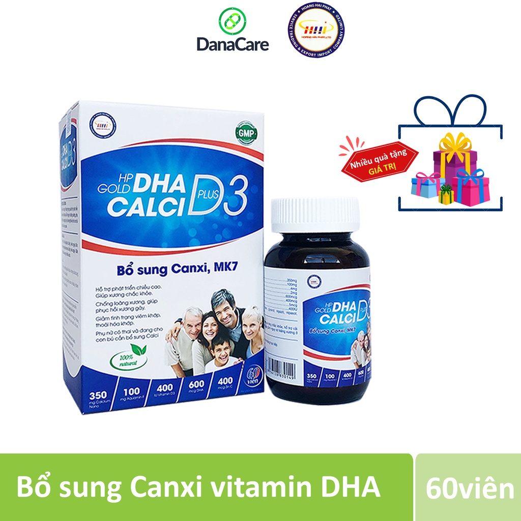 Viên uống Canxi, DHA, vitamin D3 cho người lớn Lọ 60 viên