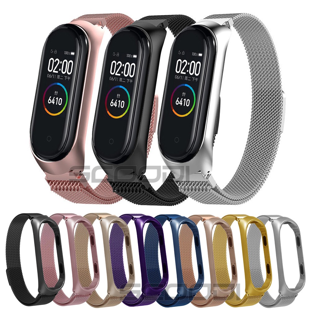Dây Đeo Inox Milanese Cho Đồng Hồ Thông Minh Xiaomi Mi band 7 6 5 miband 4 3