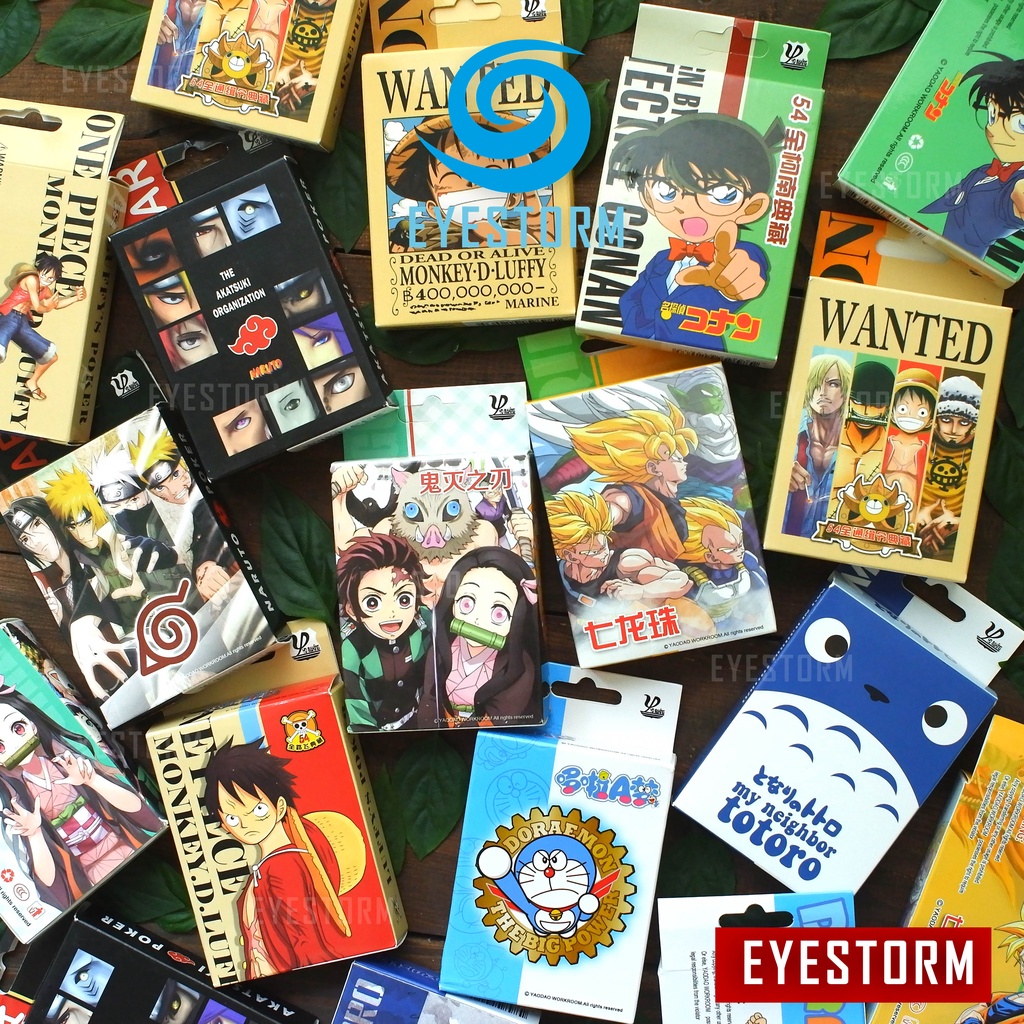 Bài tây anime tổng hợp nhiều mẫu One Piece, Naruto, Dragon Ball, Conan, Doraemon, tú lơ khơ manga  - Poker YW - 54 lá