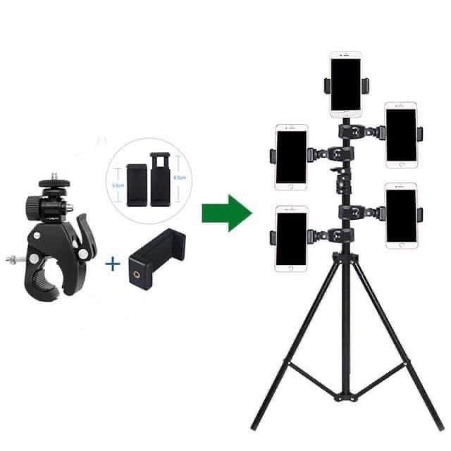 Cây Livestream Nhiều Máy Điện Thoại hỗ trợ Live sản phẩm , quay tiktok chân gậy cao 2,1 mét chắc chắn - Fantek