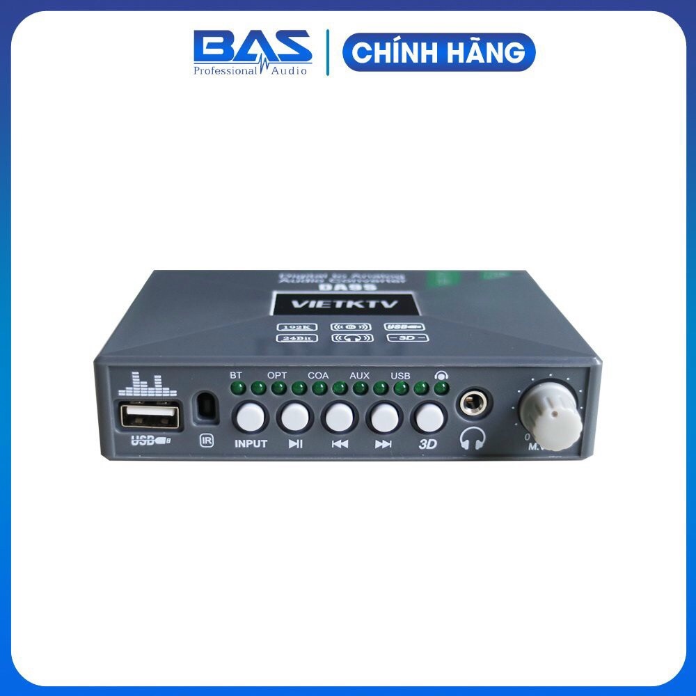 Bộ giải mã âm thanh cao cấp DAC Vietktv DA9S, mạch giải mã âm thanh hỗ trợ bluetooth dành cho dàn karaoke