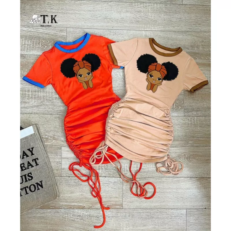 Thời trang trẻ em - Váy Đầm bé gái ôm body thời trang, sành điệu, thun cotton - Socnaukids