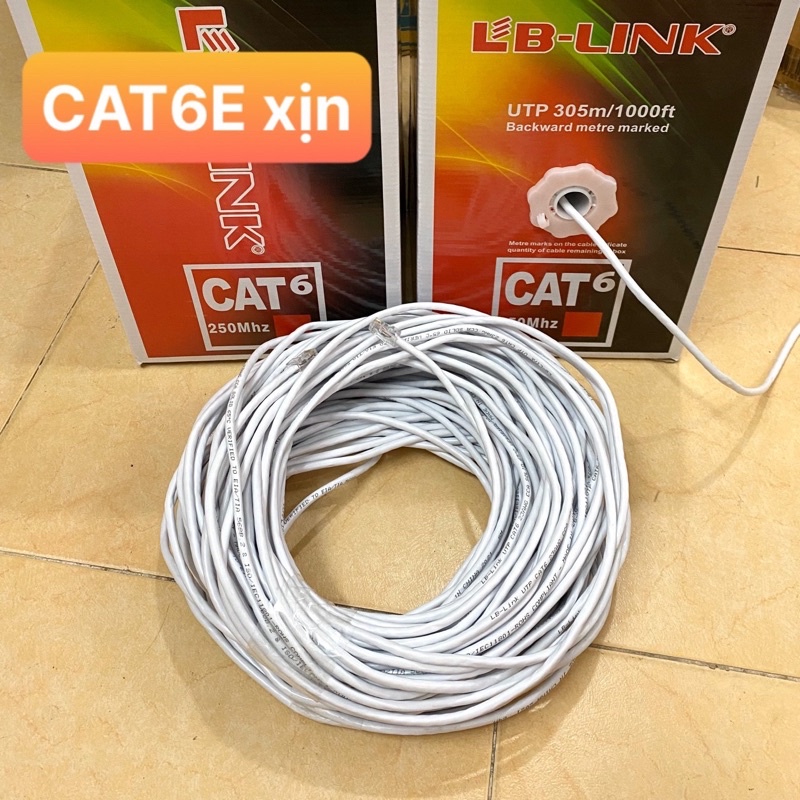 DÂY MẠNG CAT6E 30m,40m, 50m, 60m ...100m bấm sẵn 2 đầu - CAT6E/ 5E xịn, dày dặn