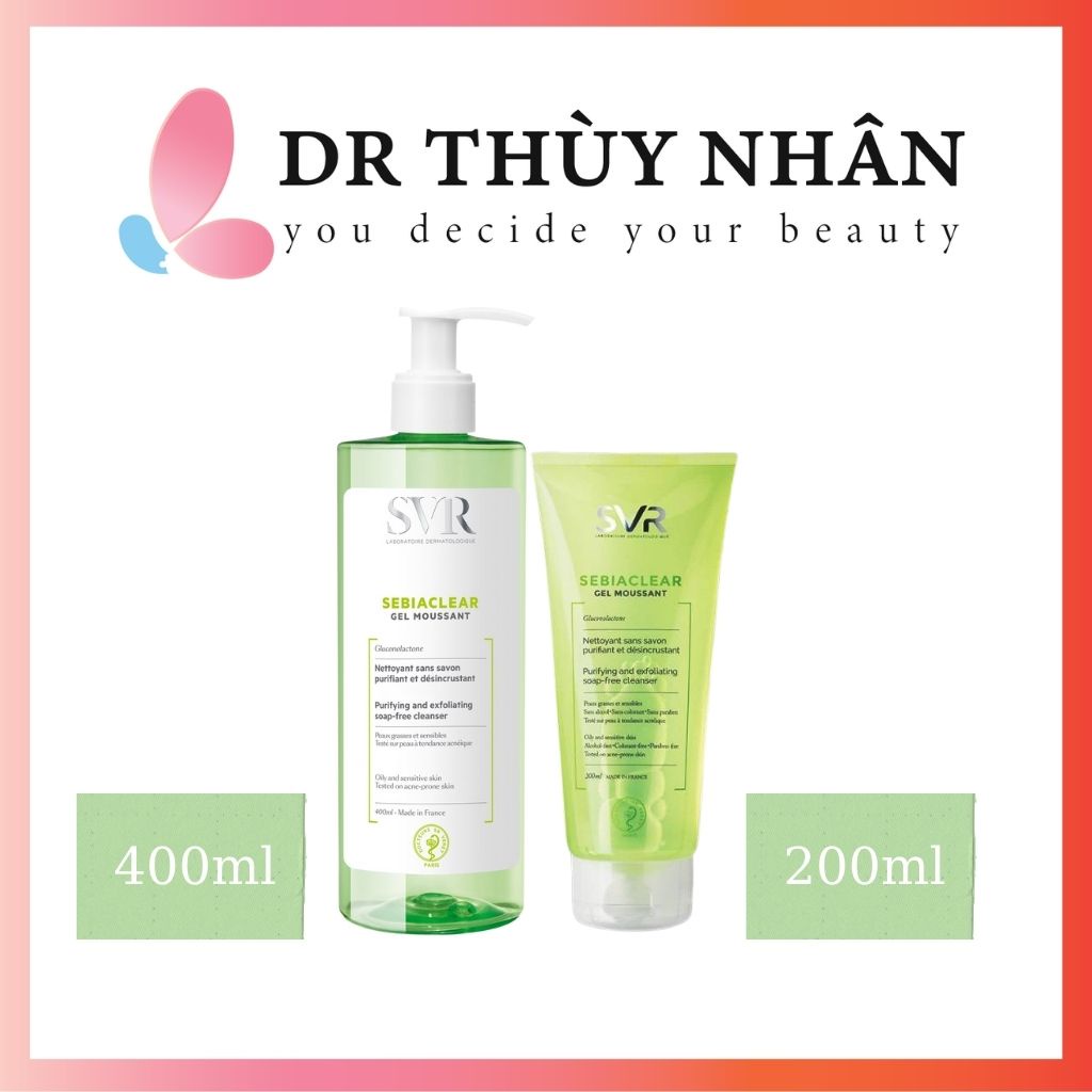Gel rửa mặt SVR Sebiaclear Gel Moussant không chứa xà phòng dành cho da dầu, mụn