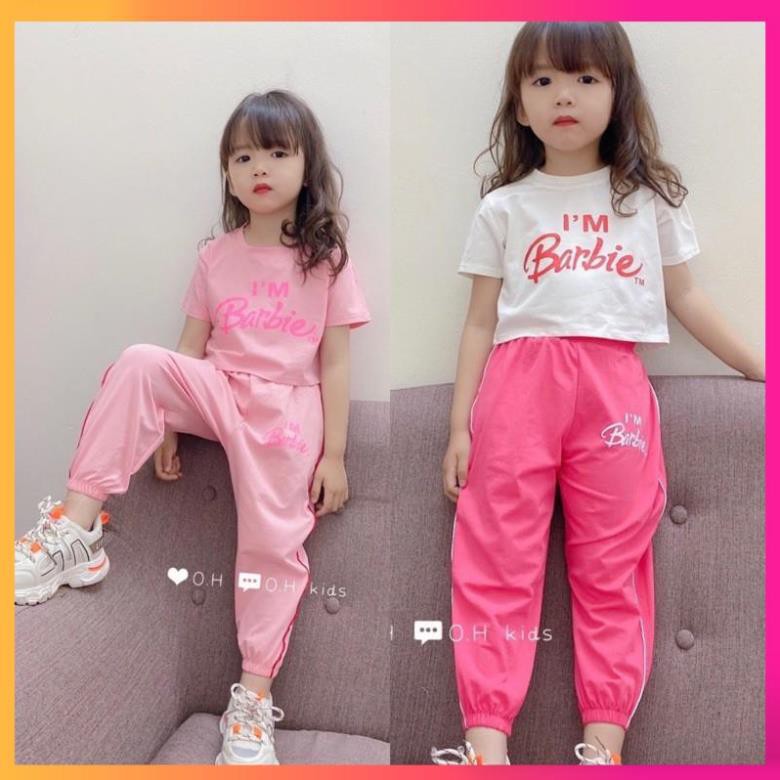 Bộ cotton bé gái từ 10-32 kg phong cách hip hop-M0028-❤️chất cotton 4 chiều mềm mịn❤ Bộ cộc tay bé gái