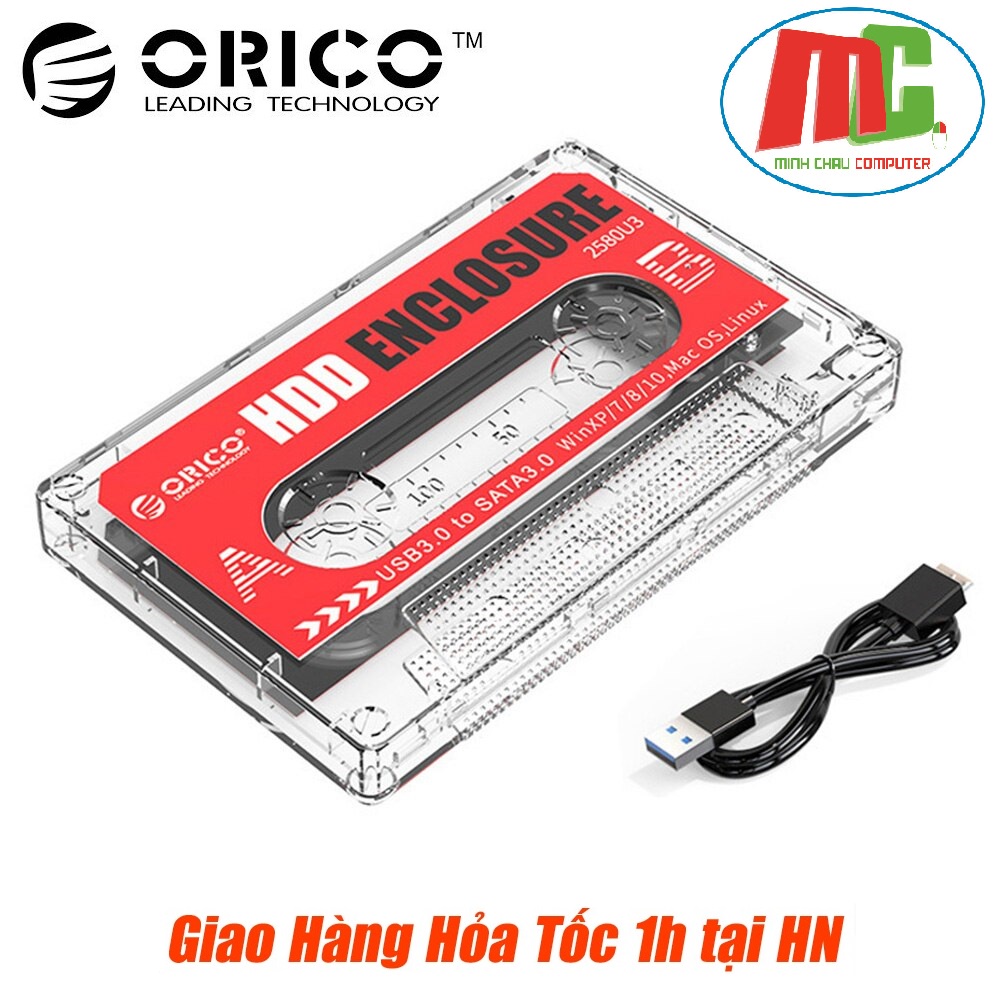 Box ổ cứng 2.5'' Orico 2580U3 Sata 3.0 - Dùng cho HDD, SSD - Bảo hành 12 tháng