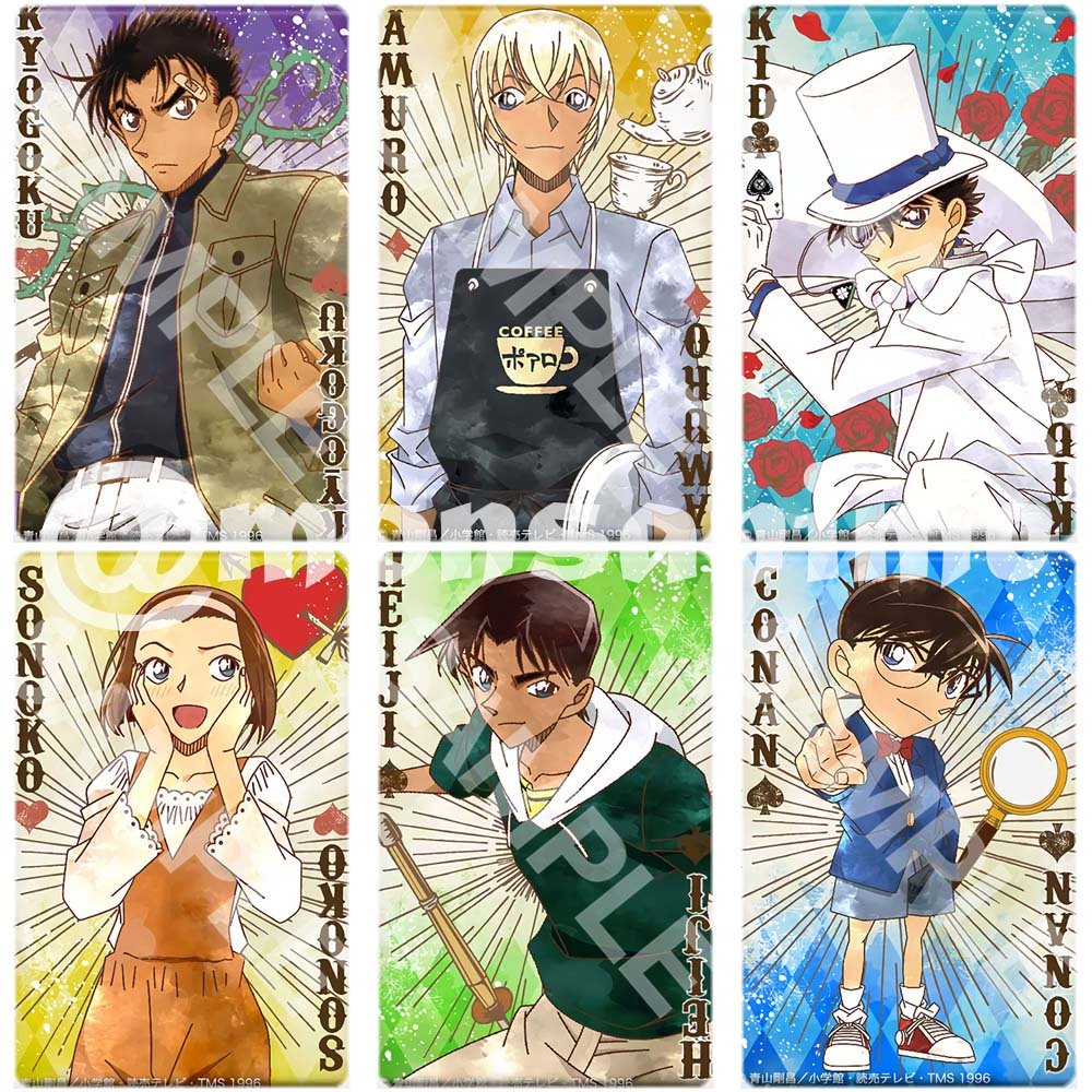 Ảnh card bo góc in hình DETECTIVE CONAN ver POKER - Thám Tử Lừng Danh thẻ bo viền 5*8cm 1 tấm