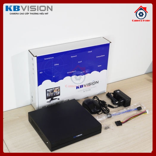 BỘ ĐẦU GHI 4 KÊNH - Đầu ghi hình 4 kênh 5 in 1 KBVISION KX-7104Ai - CAMERA Dome 4 in 1 hồng ngoại 2.0 Megapixel