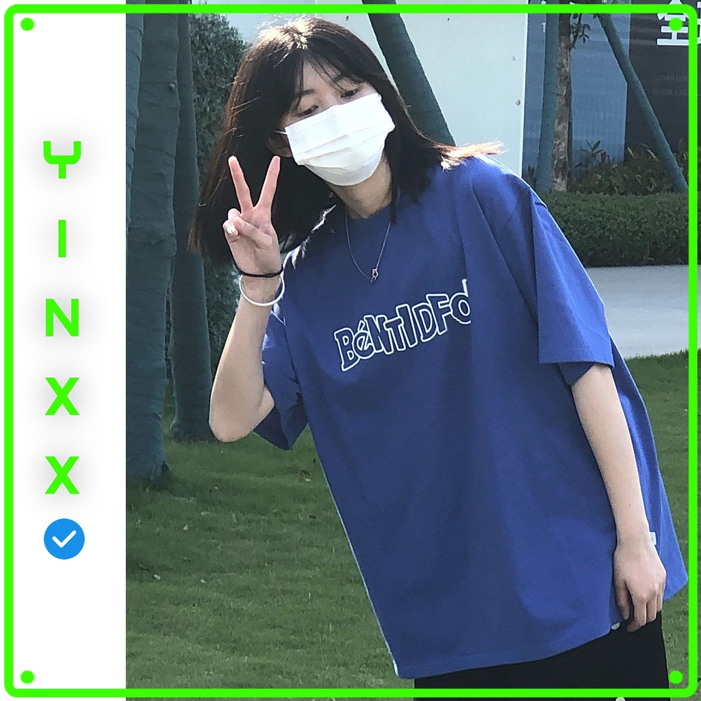 Áo phông màu xanh tay lỡ Yinxx, áo thun form rộng nam nữ unisex ATL68