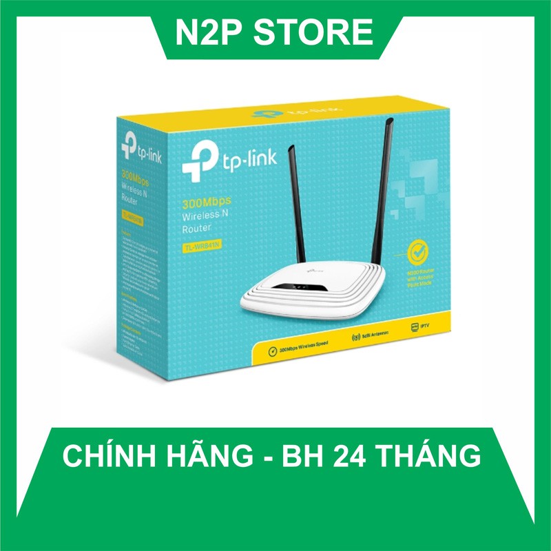 Router WiFi Tplink 841N chuẩn N tốc độ 300Mbps - 2 Anten Model: WR841N