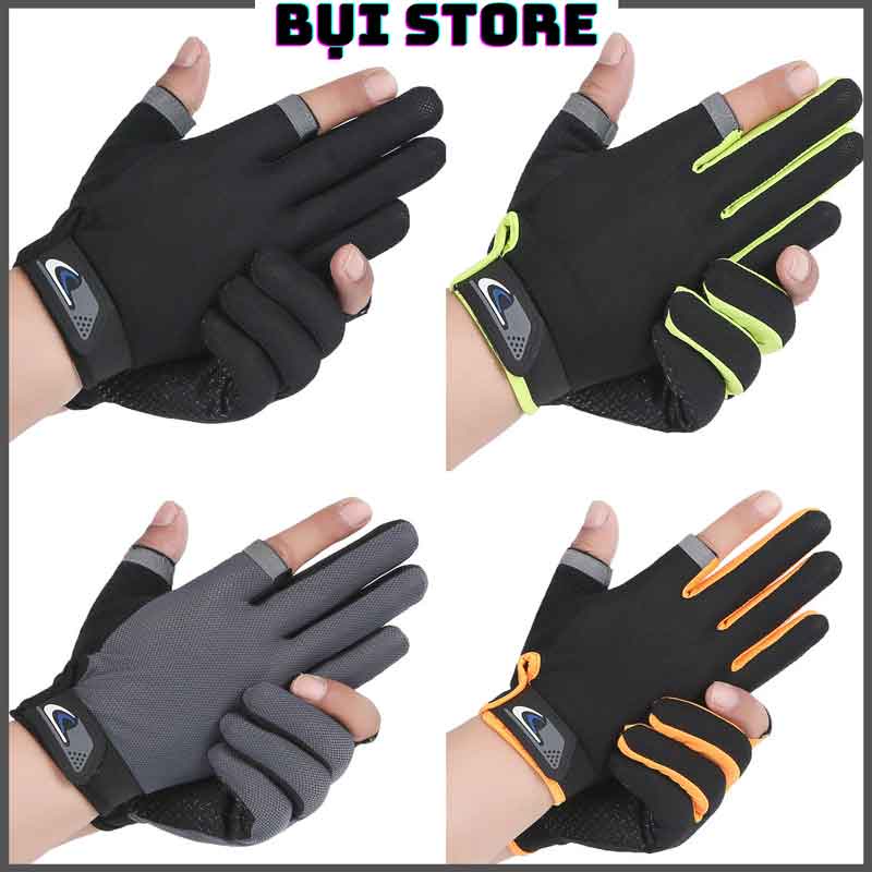 Găng tay xe máy chống nắng hở 2 ngón Sports Bụi Store - Chống trượt, cảm ứng điện thoại dễ dàng