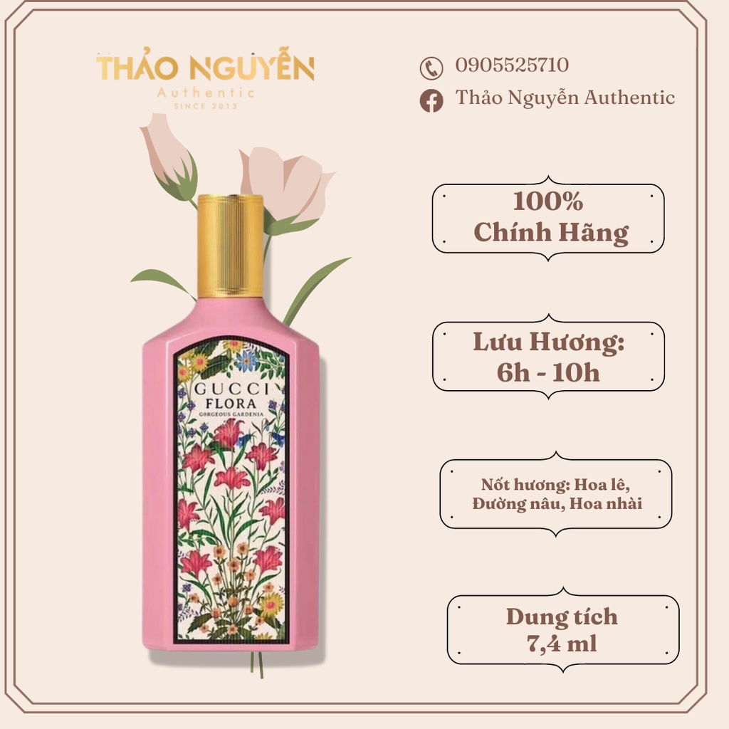 Nước hoa mini nữ Gucci Flora Gorgeous Gardenia Eau de Parfum - Hàng chính hãng