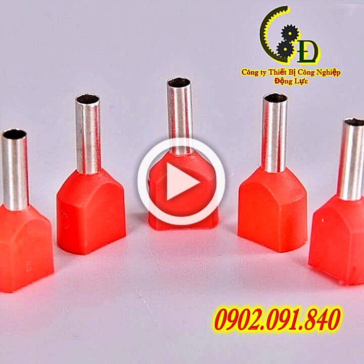 Đầu cos pin rỗng đôi TE4012 TE6014 TE10-14 bấm dây điện 10mm 6mm 4mm, cốt kim rỗng bằng đồng, cosse  nối a