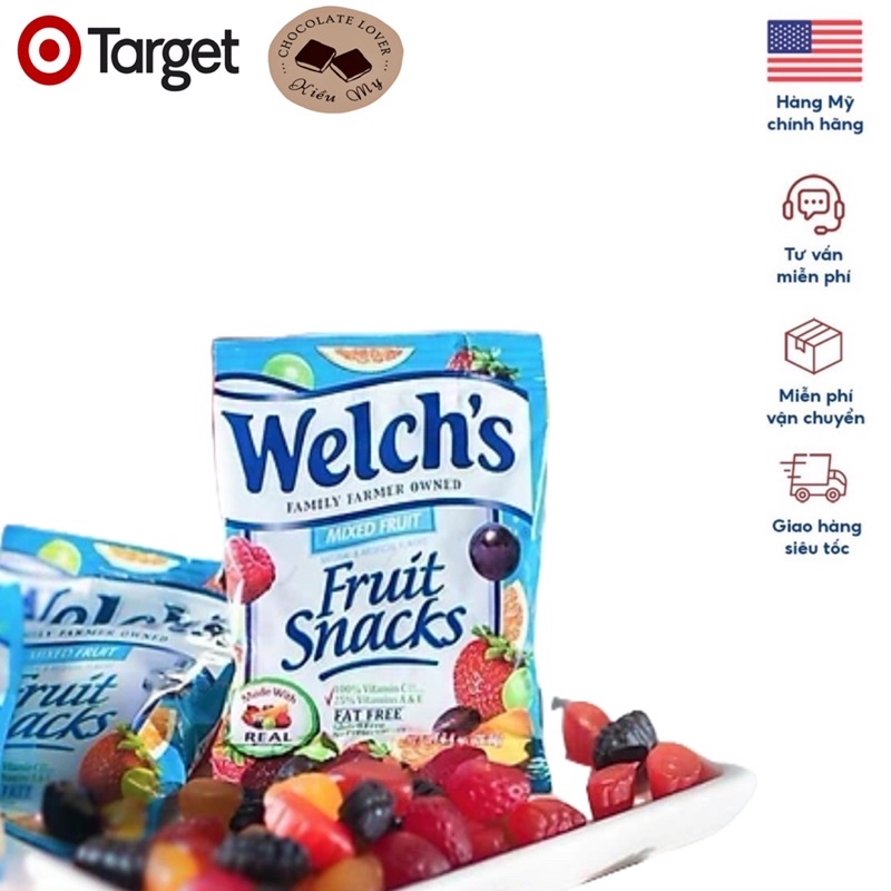 Kẹo dẻo trái cây Welch's Fruit Snack Mỹ túi 22.7g