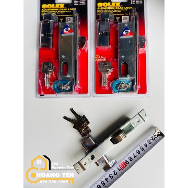 Khoá cửa lùa SOLEX cho cửa gỗ, nhôm, sắt, nhựa, Khóa cửa đẩy Solex chính hãng
