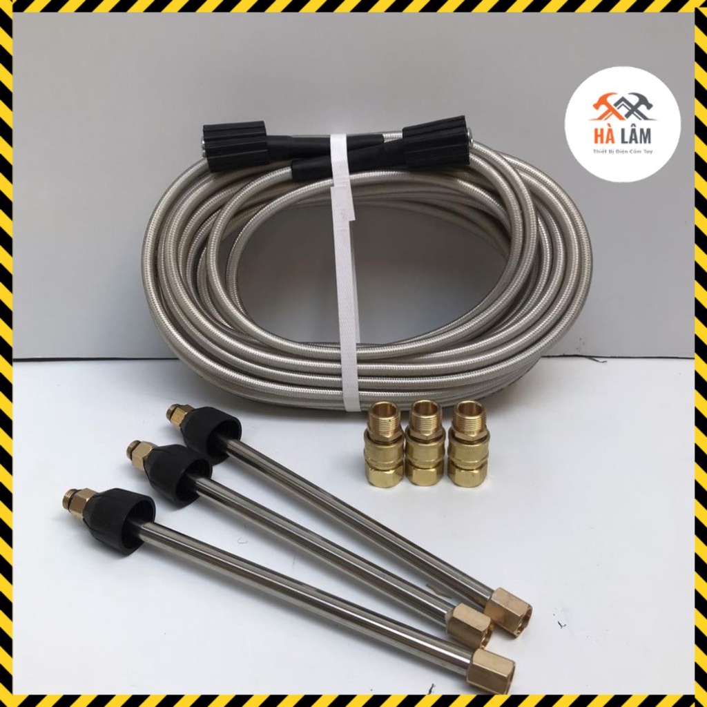 Dây Rửa Xe Cao Áp  - Ống Dây Cho Máy Bơm Xịt Rửa Áp Lực Cao - Ren Trong 22mm - Phụ Kiện Máy Rửa Xe