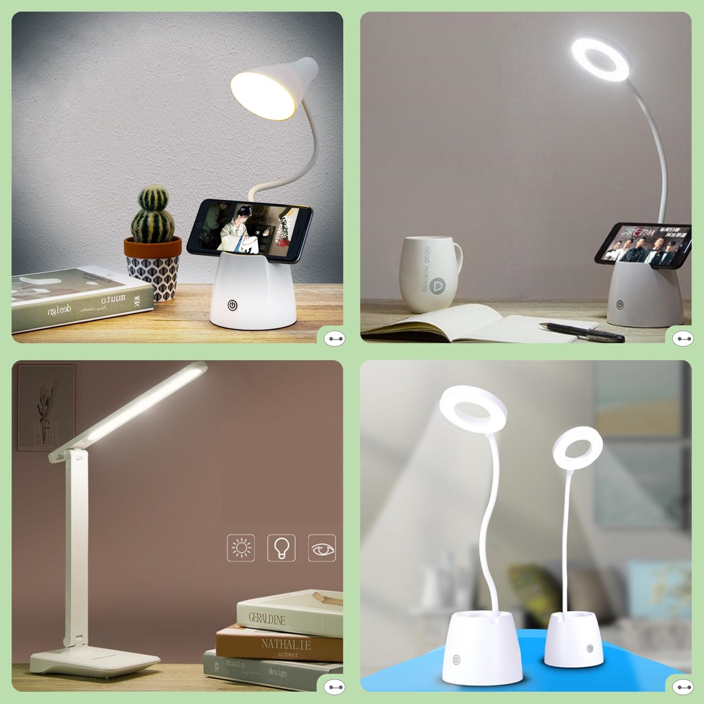 ĐÈN LED ĐỂ BÀN 3 CHẾ ĐỘ ÁNH SÁNG KIÊM ĐẾ KÊ ĐIỆN THOẠI TIỆN LỢI