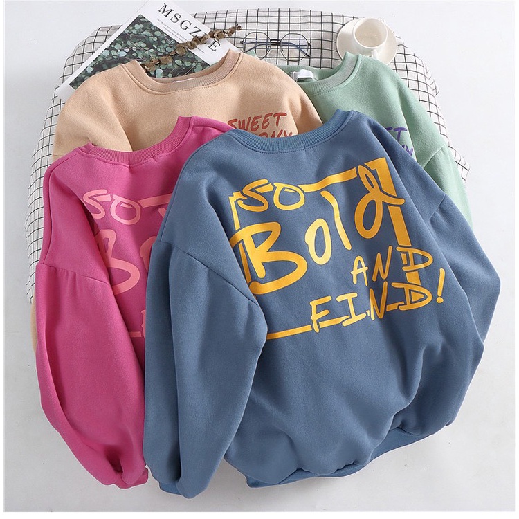 Áo Sweater Nỉ Bông Thu Đông Ulzzang Unisex Form Rộng