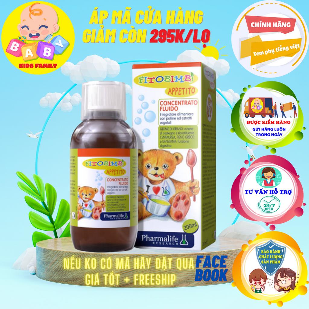 Pharmalife Fitobimbi APPETITO Siro ăn ngon 3 tác động, Chai 200ml