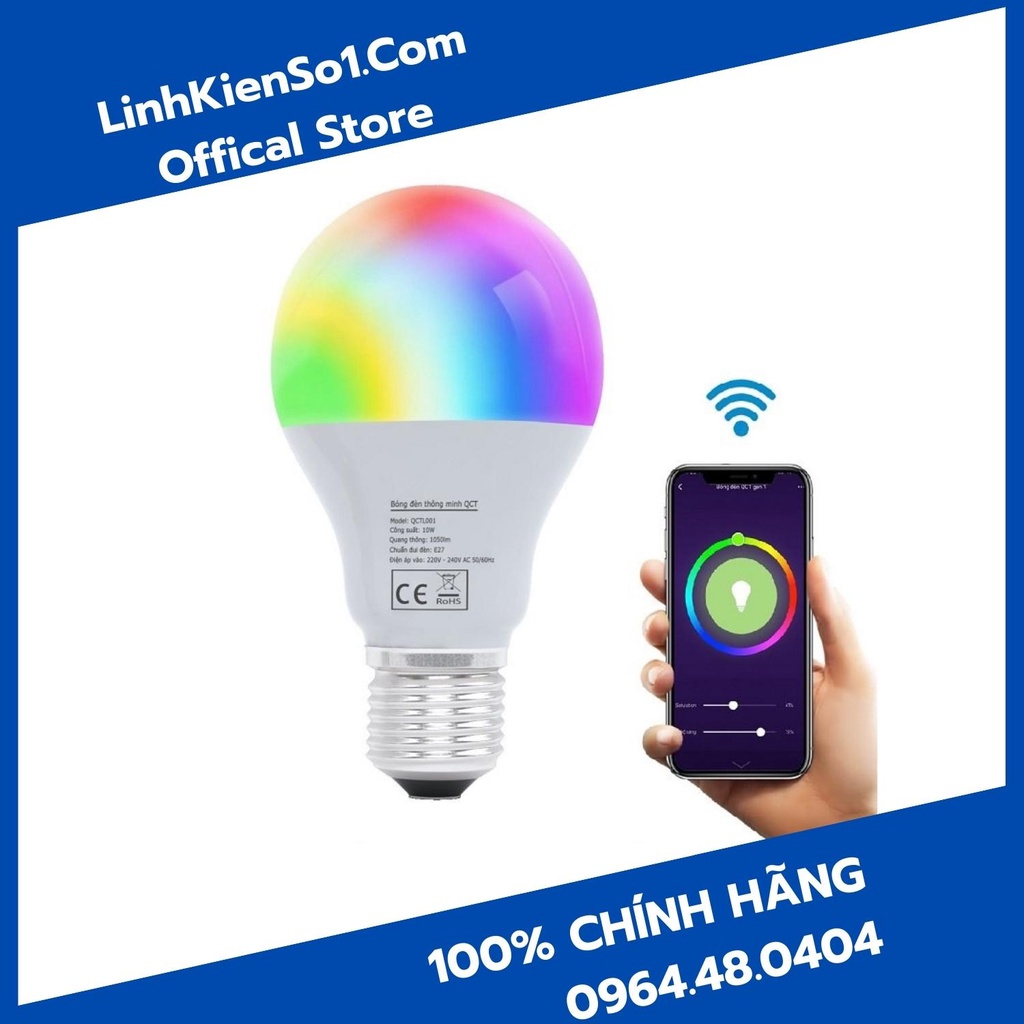 Bóng đèn thông minh QCT 10W điều khiển qua App QCT Smart - Hàng chính hãng