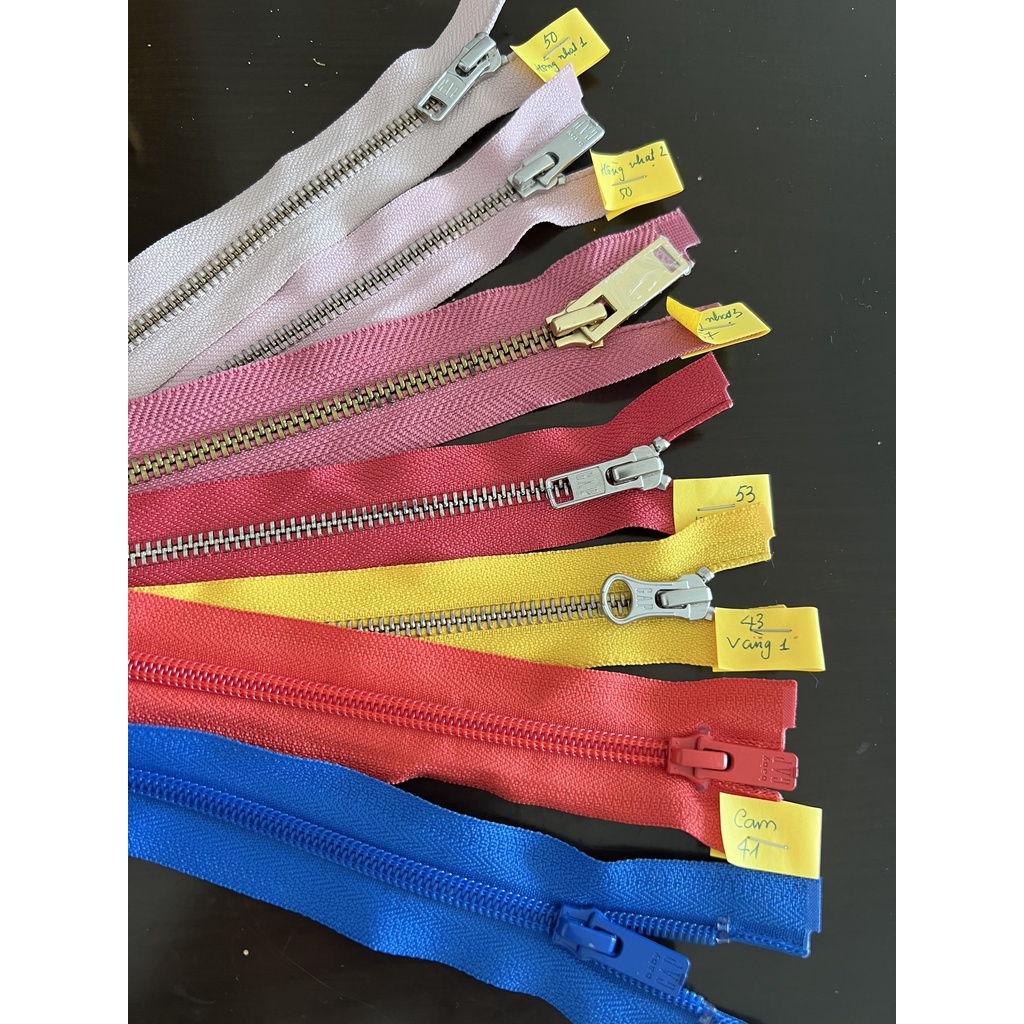 41~57cm) NHIỀU MÀU-Dây kéo phao, nylon hiệu YKK, CMZ, XBL,IDEAL để may áo khoác, áo phao hàng tốt VNXK.