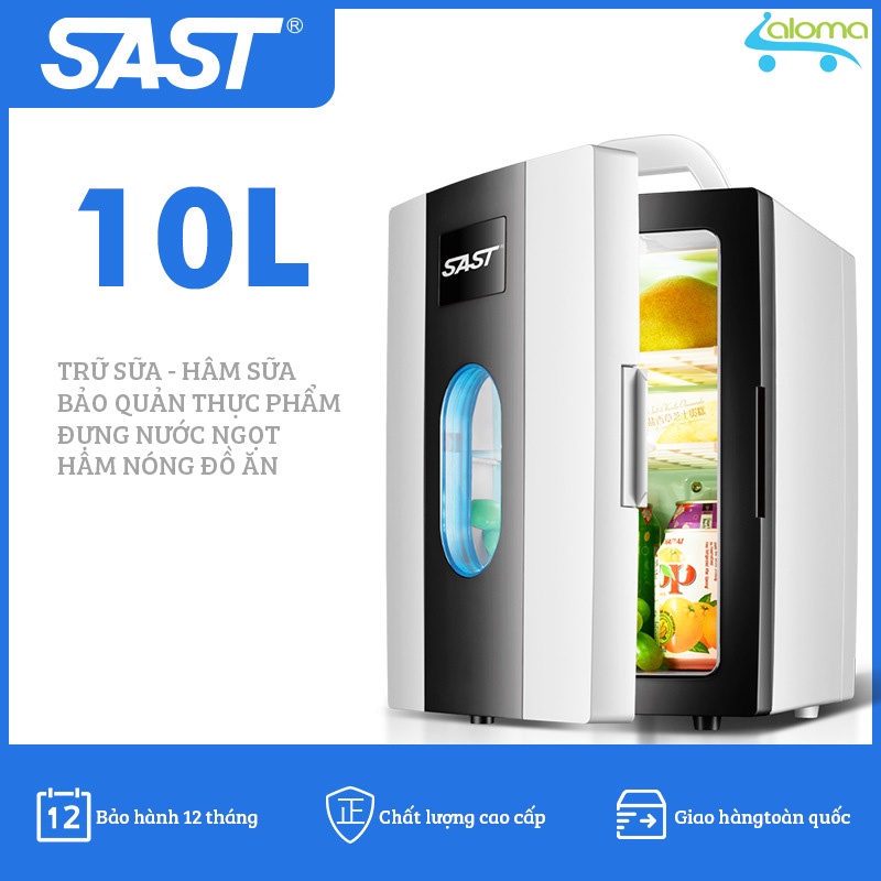 Tủ lạnh mini, tủ lạnh 2 chiều nóng và lạnh 10 lít SAST ST-10L đựng đồ uống, bảo quản mỹ phẩm - BH 1 năm