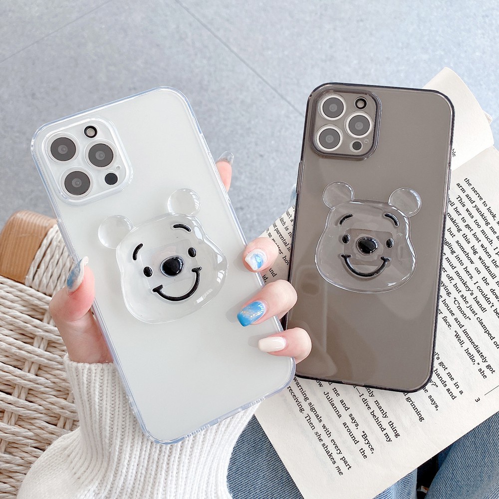 Apple Ốp Điện Thoại tpu Mềm Hình Gấu 3d Cho iphone xs xr xs max 11 12 13 14 15 pro max se 2020 8 7 6 6s plus mini 7g 8g 7p 8p Vỏ