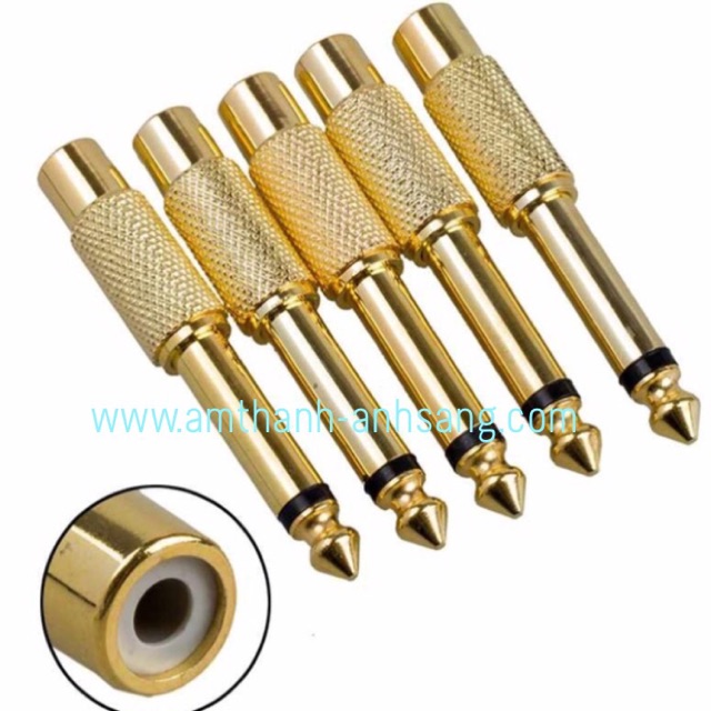 Combo 02 cái Jack chuyển đổi hoa sen sang 6 ly, rắc av ra 6.35mm