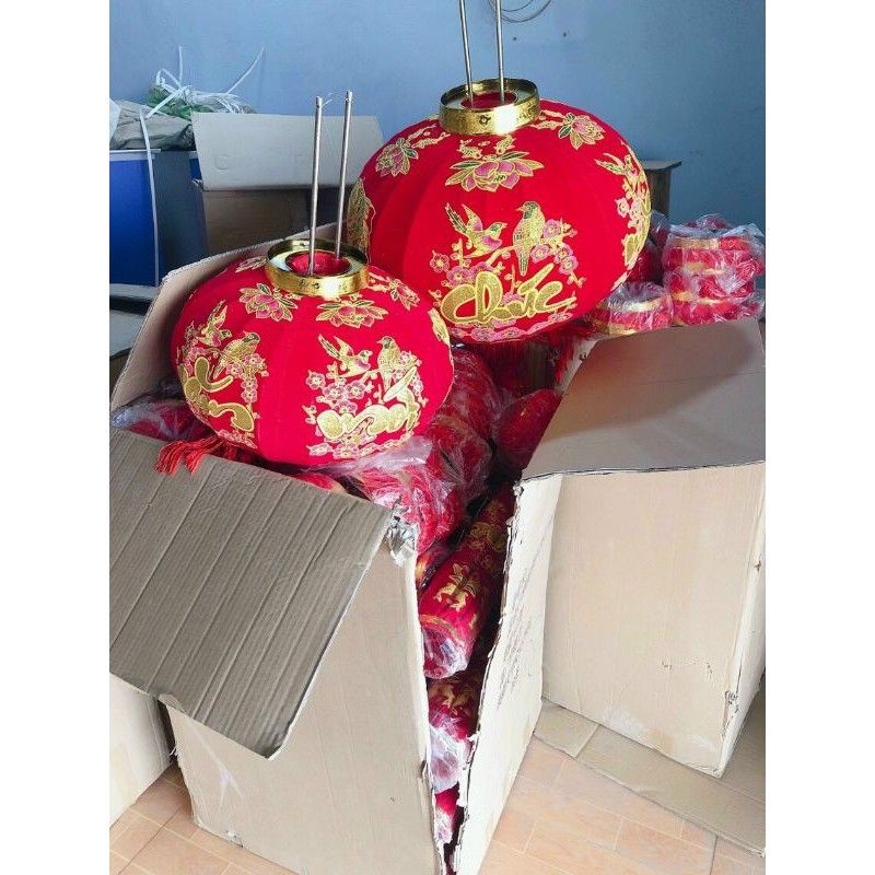 Lồng đèn vải nhung đẹp#80