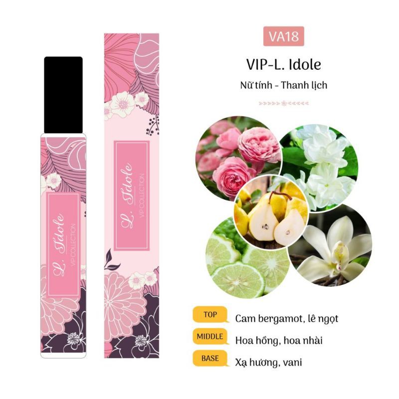 Tinh Dầu Nước Hoa Pháp L. Idole 12ml. Nữ tính, thanh lịch. Dạng lăn/xịt