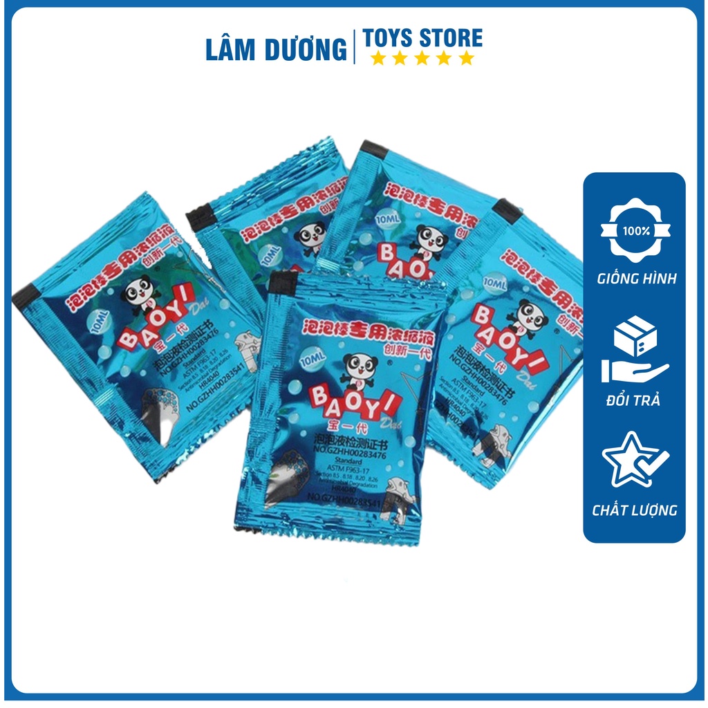 Nước Pha Bong Bóng Xà Phòng ???? Set 10 Gói Xà Phòng Dành Cho Đồ Chơi Máy Ảnh/ Cá Heo Thổi Bóng/ Súng bắn Bong Bóng