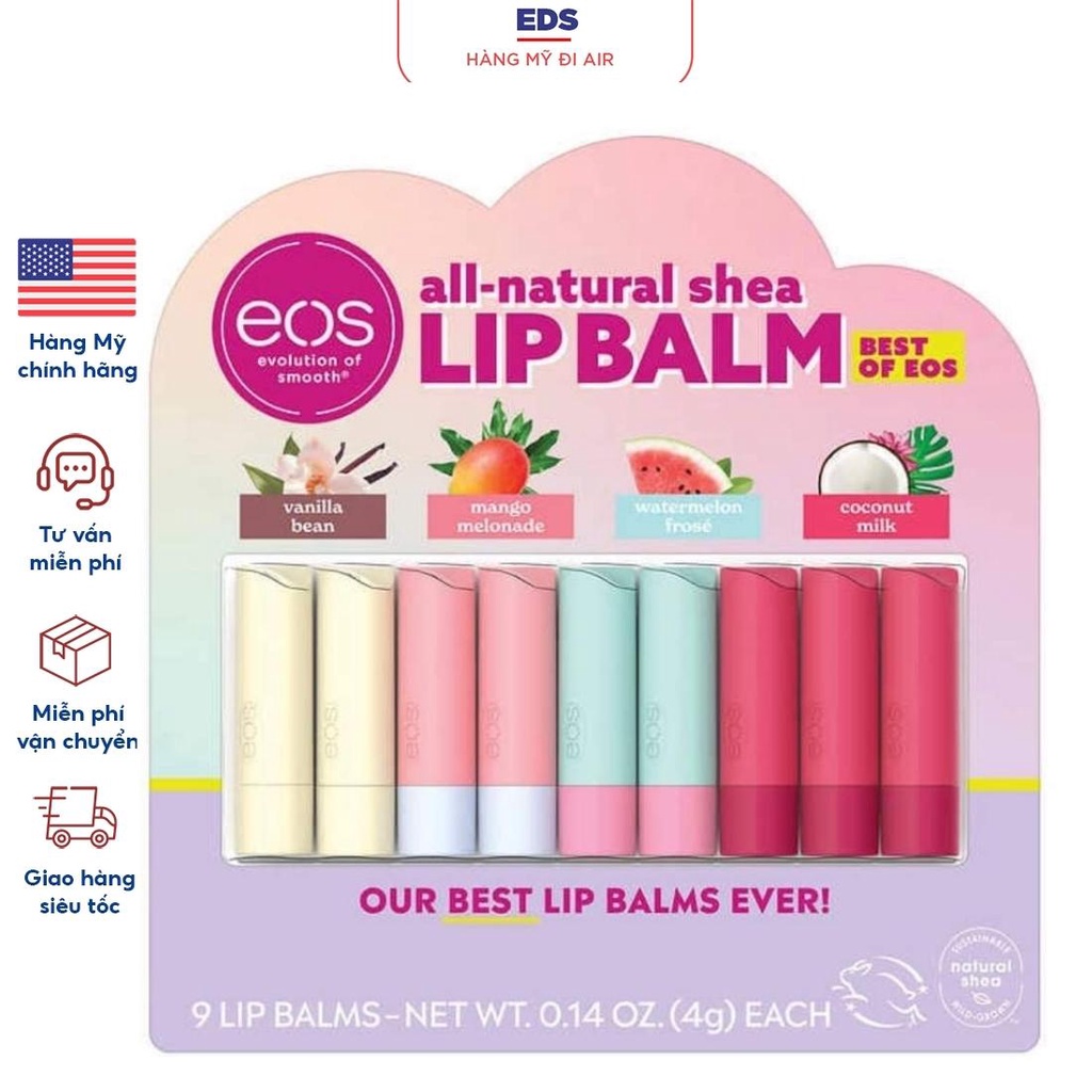 Son dưỡng môi hữu cơ EOS all-natural shea Lip Balm - EDS Hàng Mỹ