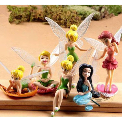 Bộ 6 cô tiên nhựa đẹp loại 1 - Phụ kiện trang trí bánh kem