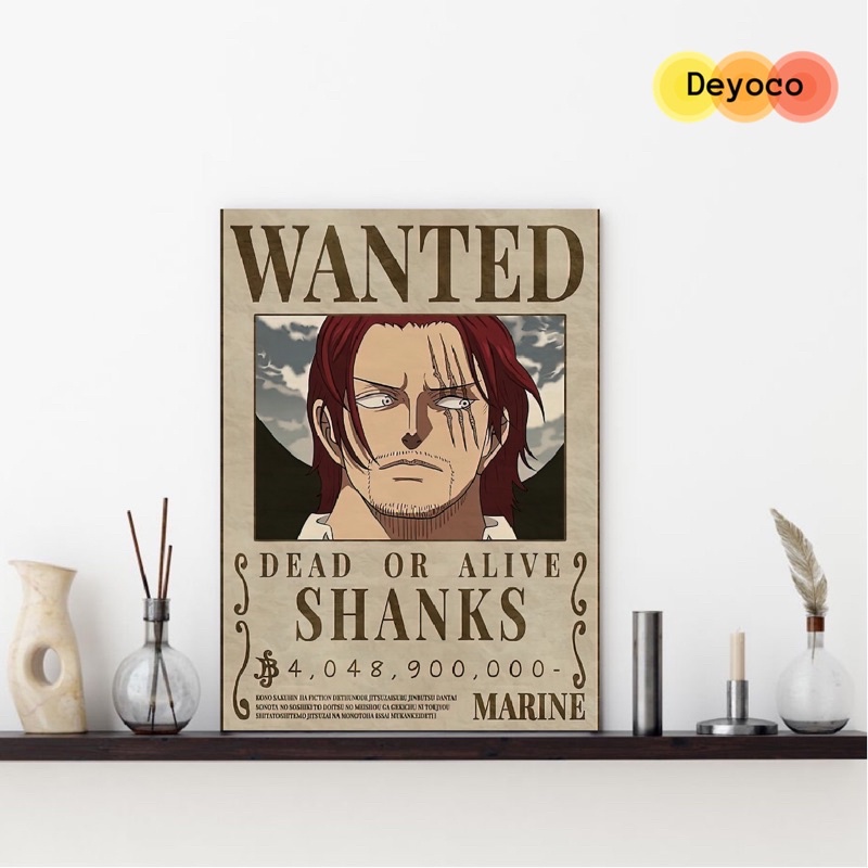 Poster truy nã shanks tóc đỏ